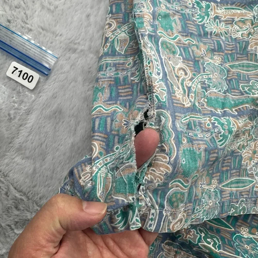 Kahala Hawaiian Shirt Men's M Multi Palm Tree Print Short Sleeve Popover VTG